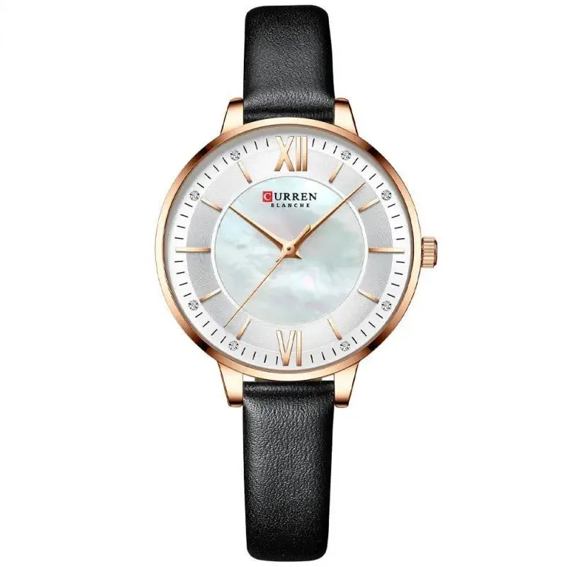 Ladies Watches Fashion Women: Quartz Waterproof Watch With Leather Strap | Stylish 35mm Dial