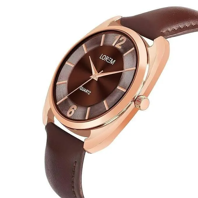 LOREM Brown Stylish Dial Analog Watch For Men LR77