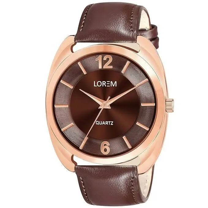 LOREM Brown Stylish Dial Analog Watch For Men LR77
