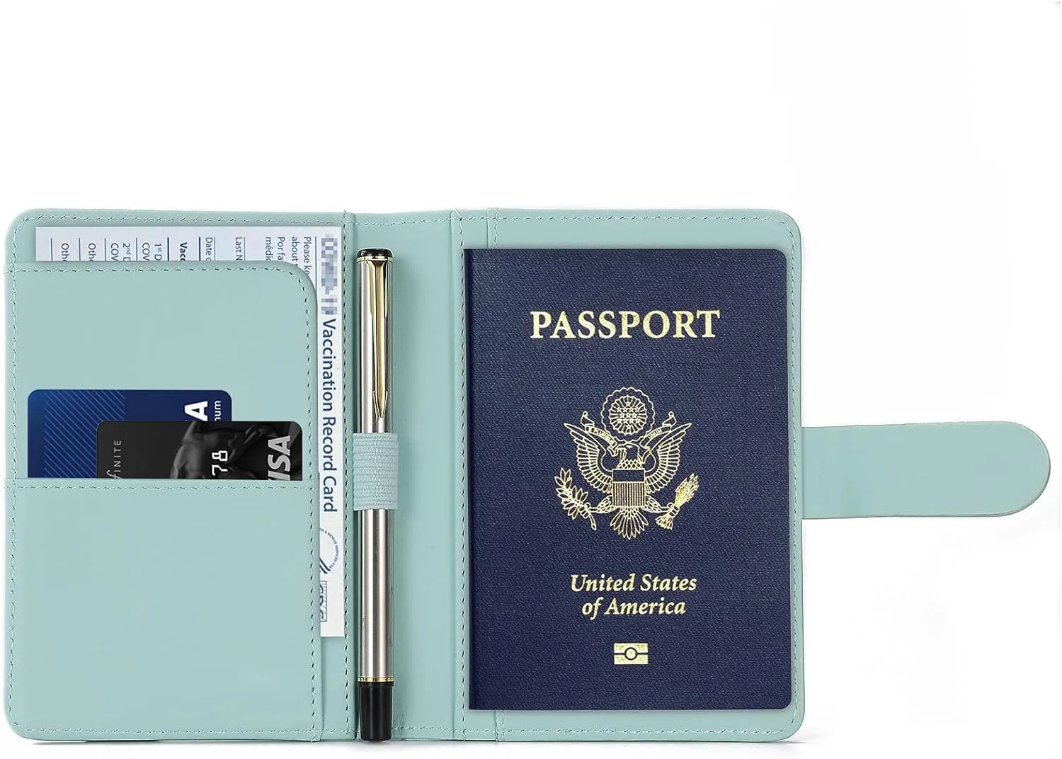 Melsbrinna Premium Leather Passport Holder Covers Case, Waterproof Rfid Blocking Travel Wallet Passport Holder with Pen Holder, Cute Passport Book for Women/Men