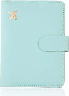Melsbrinna Premium Leather Passport Holder Covers Case, Waterproof Rfid Blocking Travel Wallet Passport Holder with Pen Holder, Cute Passport Book for Women/Men