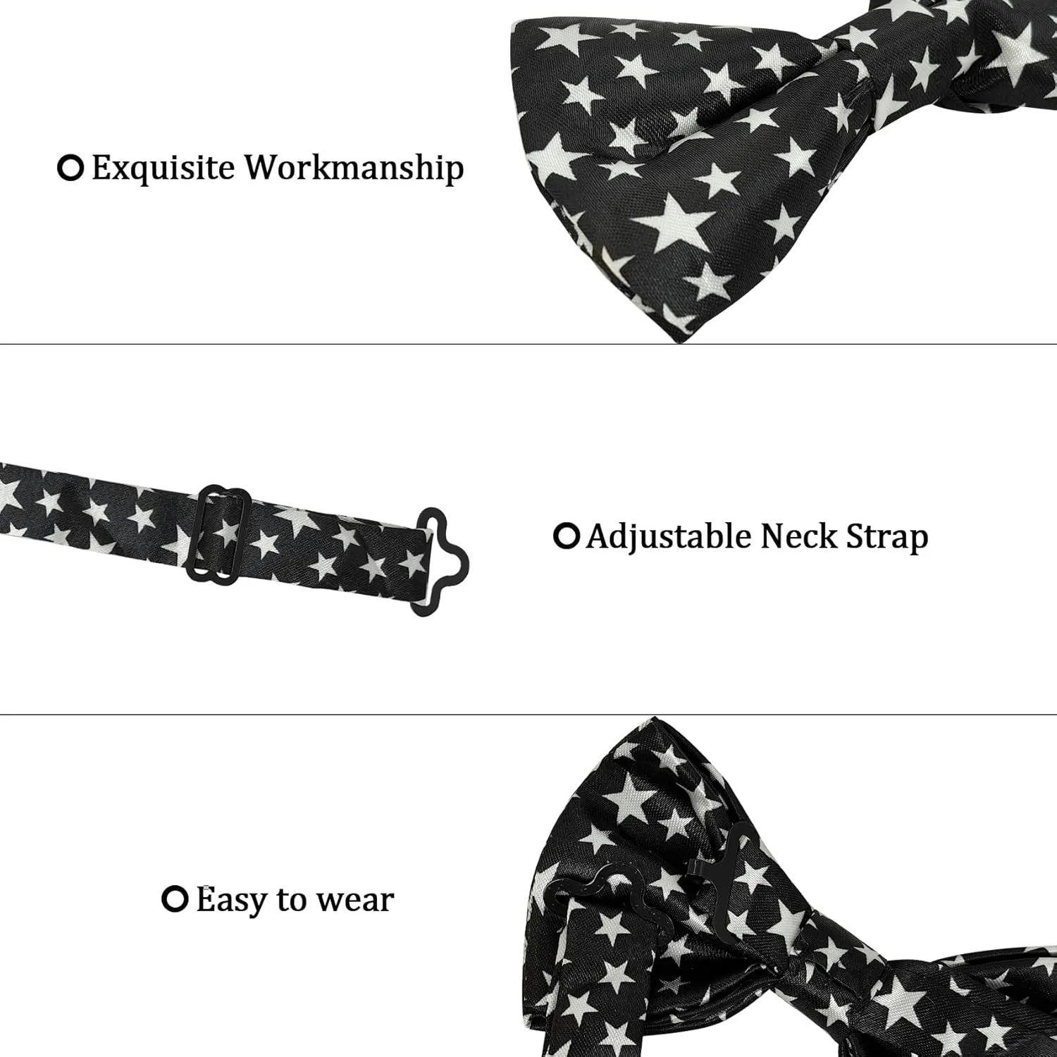 Men's Bow Tie, Pre-Tied Satin Bowtie for Men Clip-On Formal Tuxedo or Weddings & Easter Day Dinner Parties & Events N-M-T5