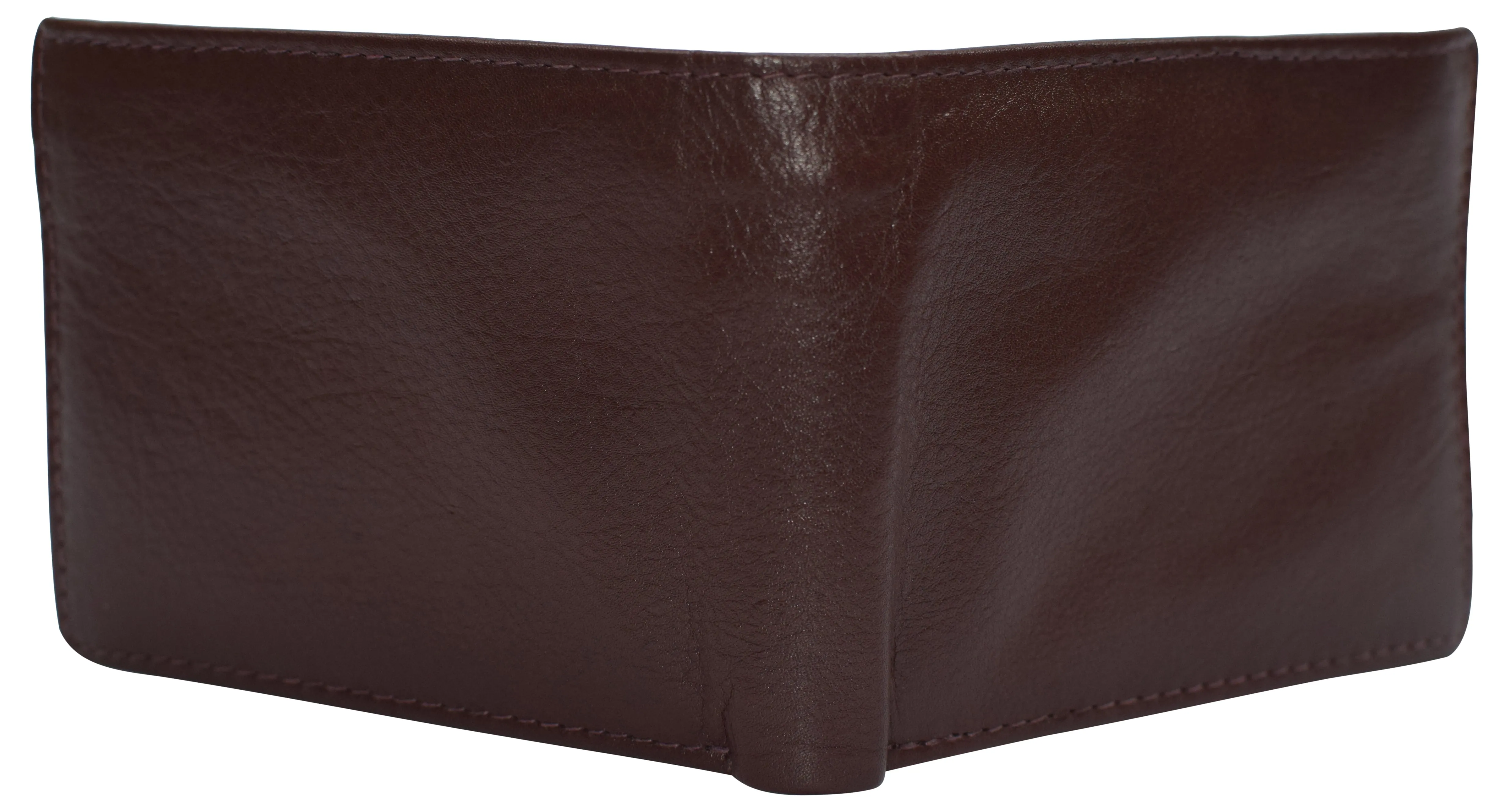 Mens Leather Multi Card Bifold with Double Flip-up 3 Id Windows RFID Blocking