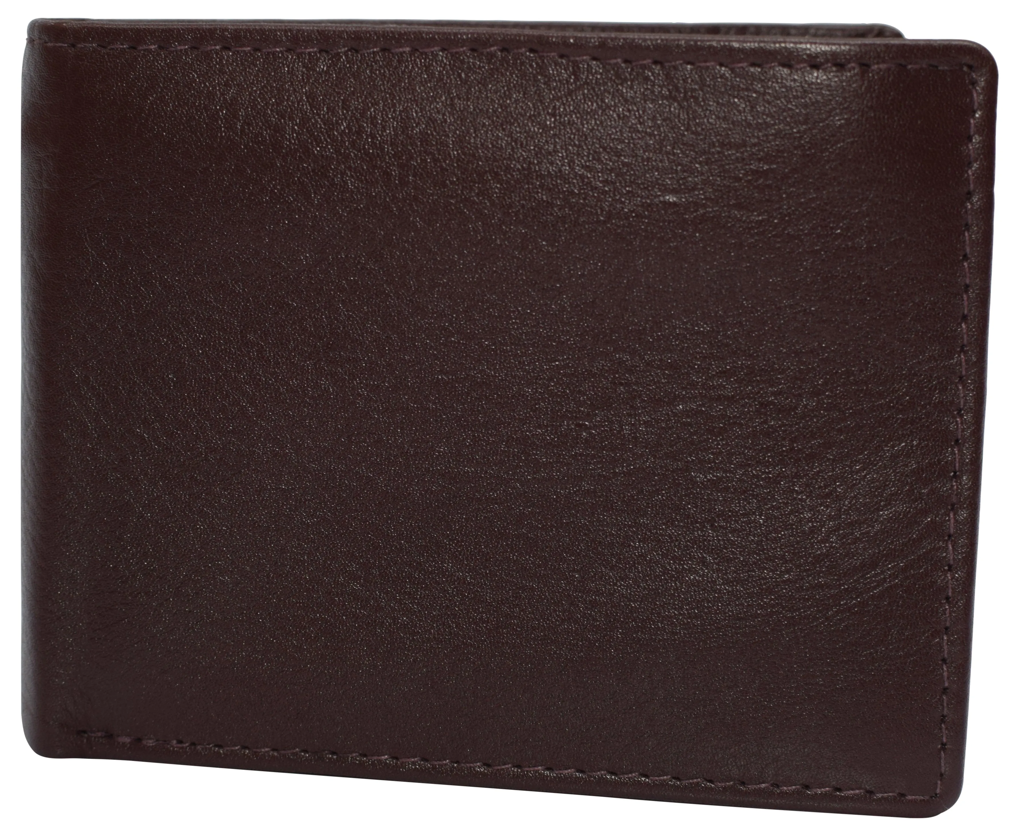 Mens Leather Multi Card Bifold with Double Flip-up 3 Id Windows RFID Blocking