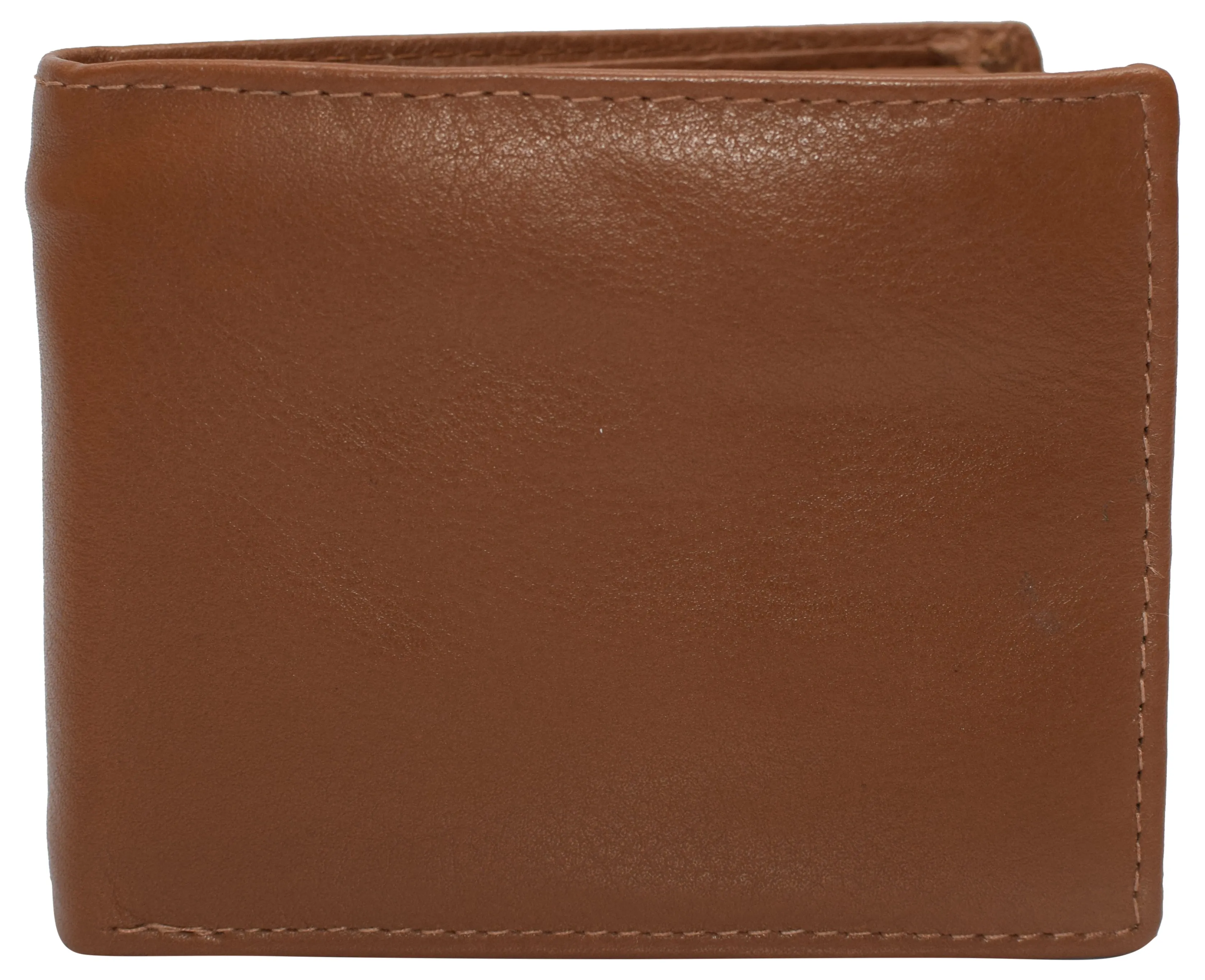 Mens Leather Multi Card Bifold with Double Flip-up 3 Id Windows RFID Blocking