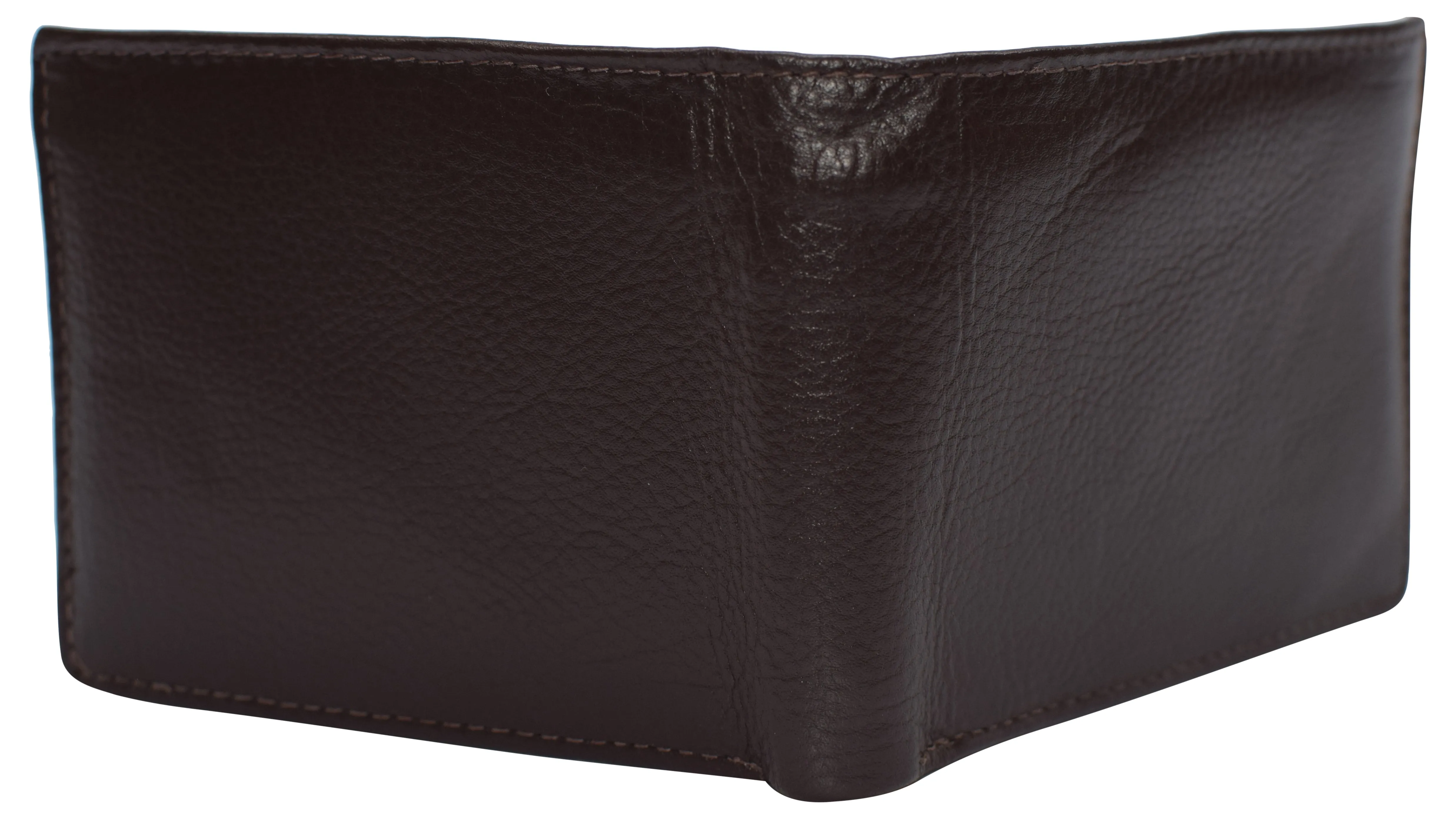 Mens Leather Multi Card Bifold with Double Flip-up 3 Id Windows RFID Blocking
