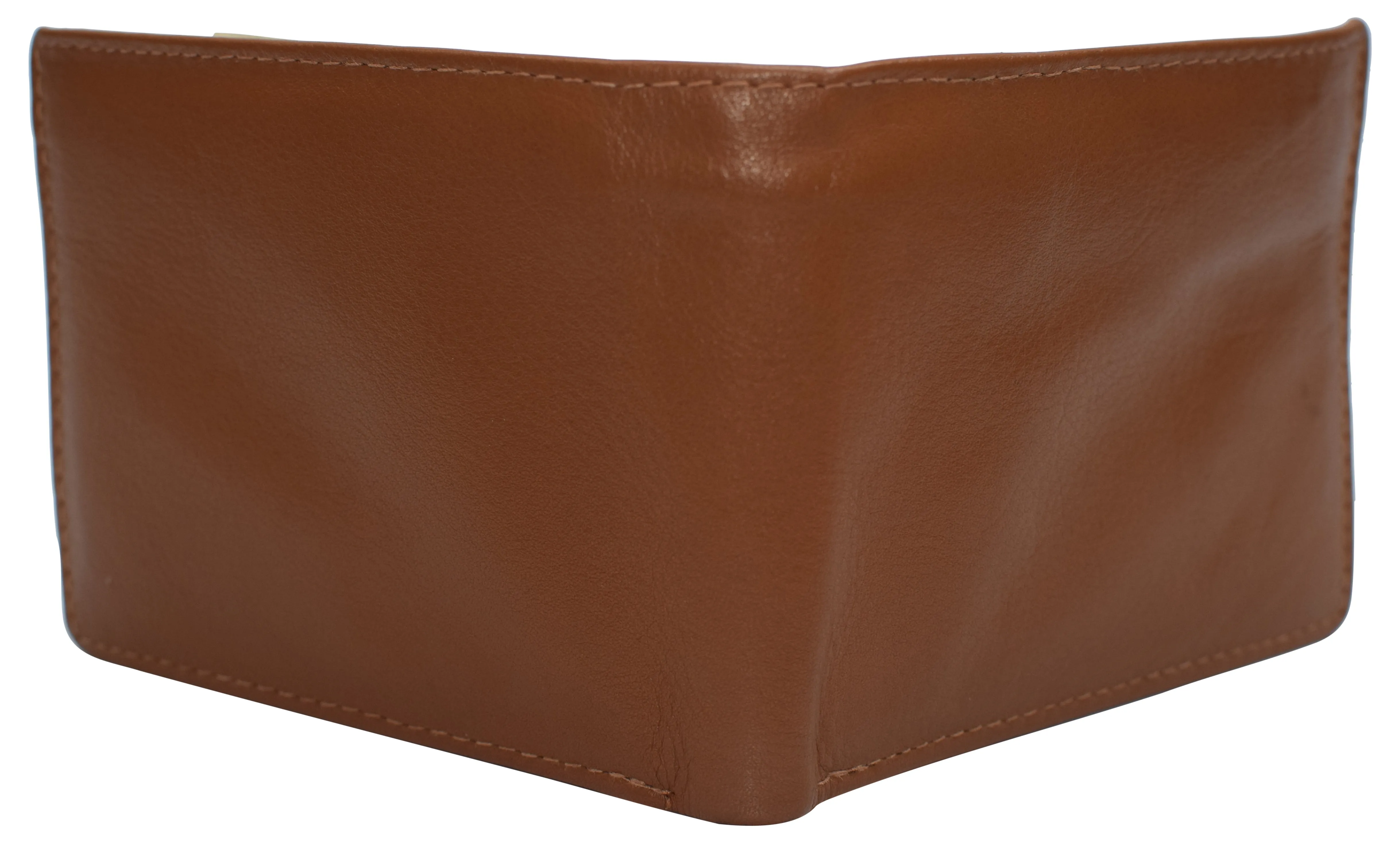 Mens Leather Multi Card Bifold with Double Flip-up 3 Id Windows RFID Blocking