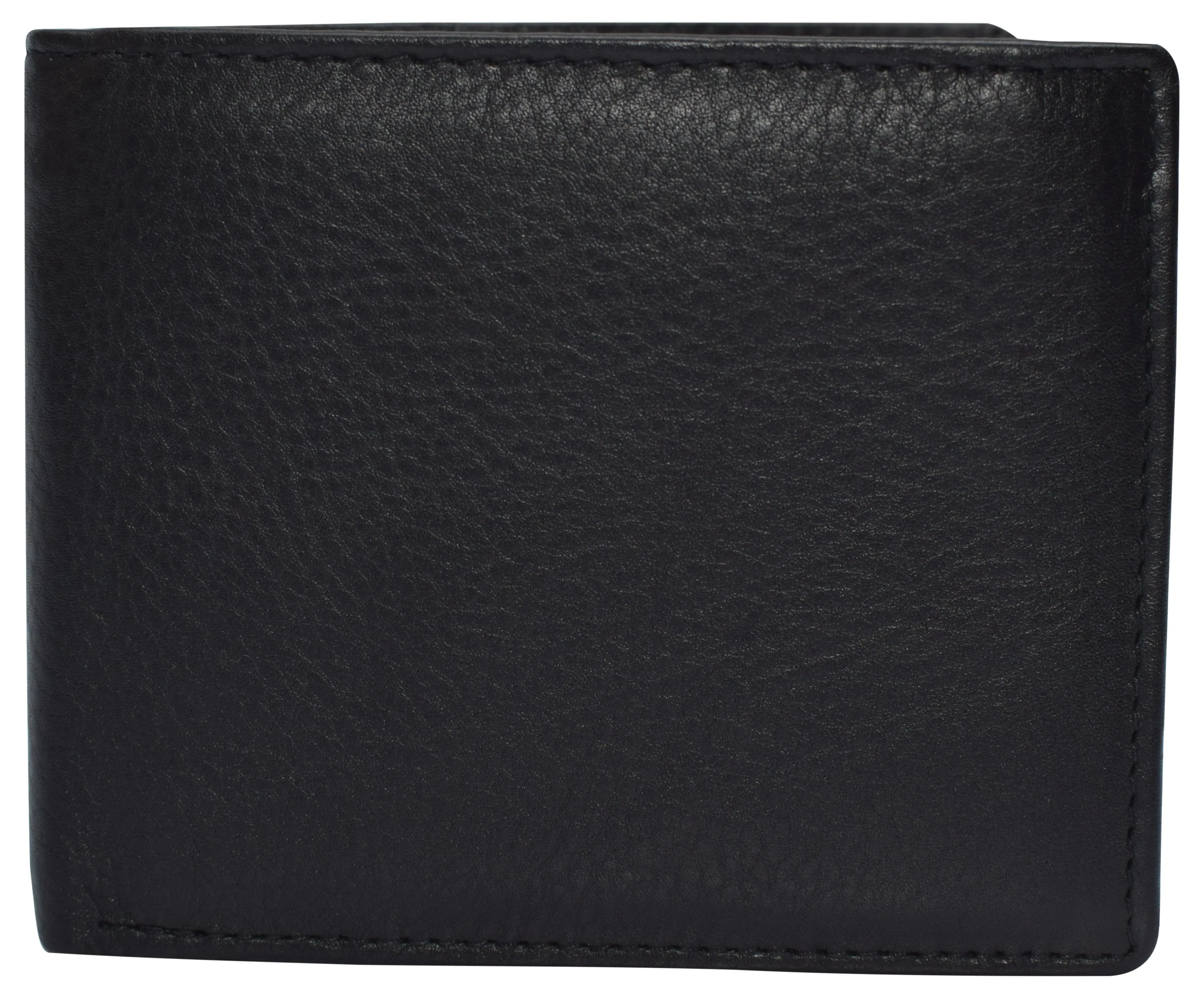 Mens Leather Multi Card Bifold with Double Flip-up 3 Id Windows RFID Blocking