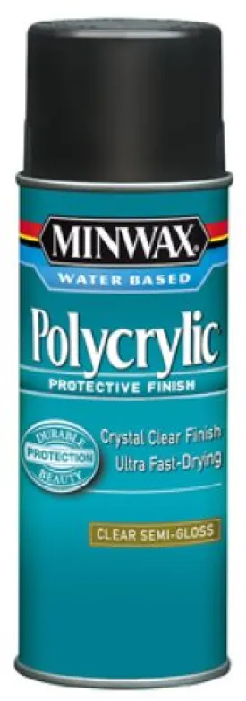Minwax 34444 11.5 oz Can of Water Based Clear Semi-Gloss Polycrylic Protective Spray Finish