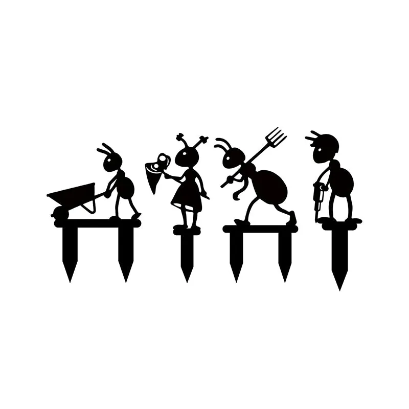 Mrs Ant Garden Stake - Set Of Four