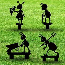 Mrs Ant Garden Stake - Set Of Four