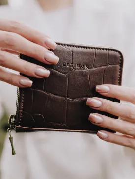 Multi Vegan Corn Leather Wallet | Brown Crocodile