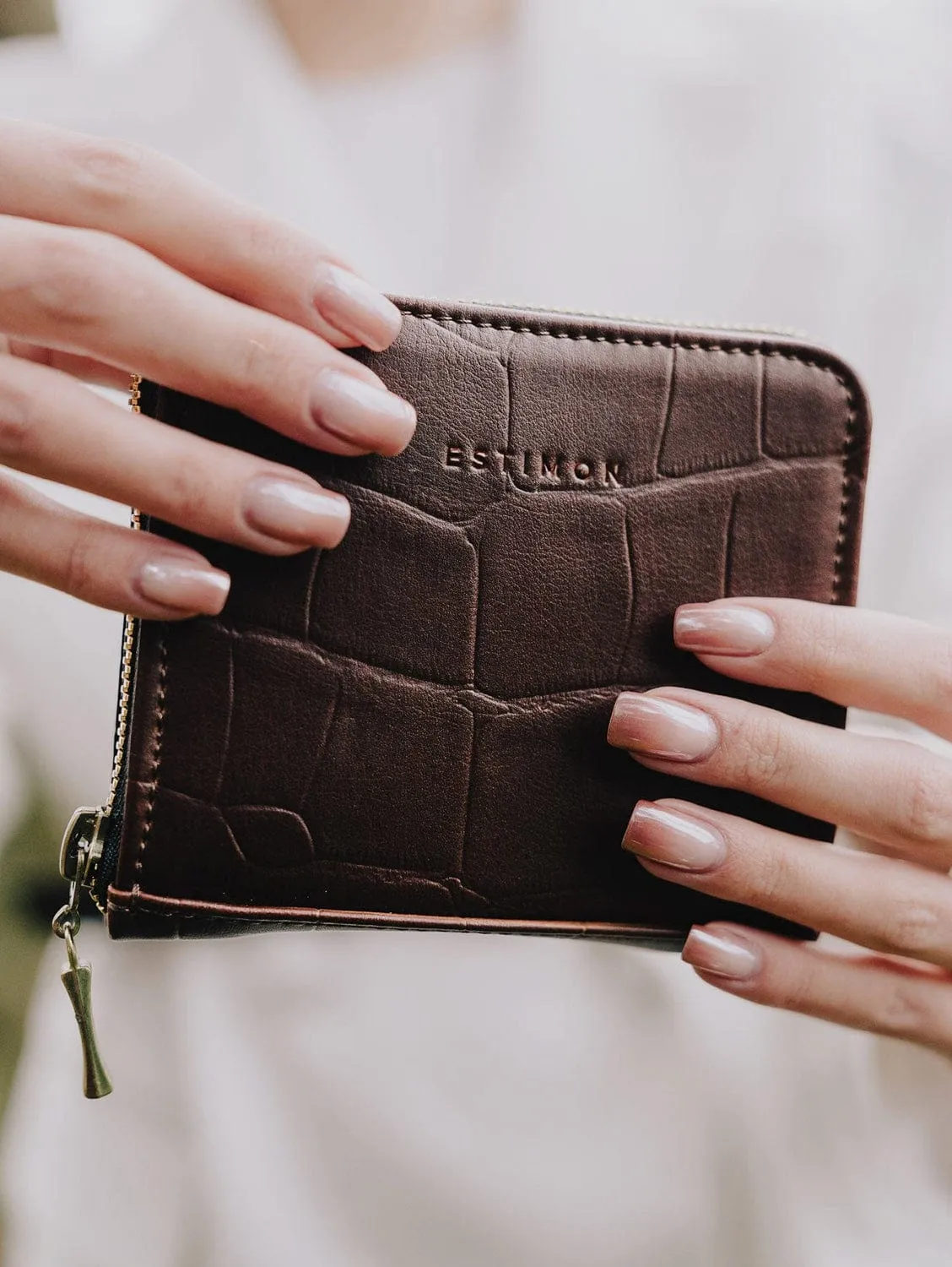 Multi Vegan Corn Leather Wallet | Brown Crocodile