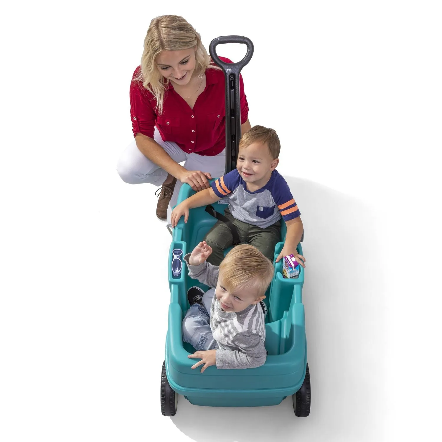New in box! Step2 Neighbourhood Wagon! Large 20.3 cm. wheels with plastic tread ensure a smooth ride. •Maximum Wagon Weight: 75 Lb. total, limit two children.
