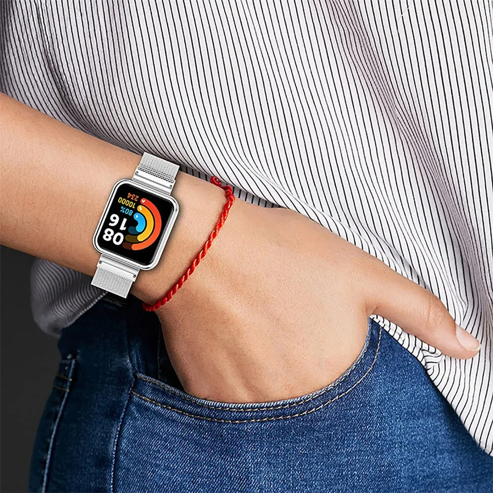 O Ozone - Redmi Watch 2 Lite /Xiaomi Mi Watch 2 Lite | Milanese Stainless Steel Band- Black