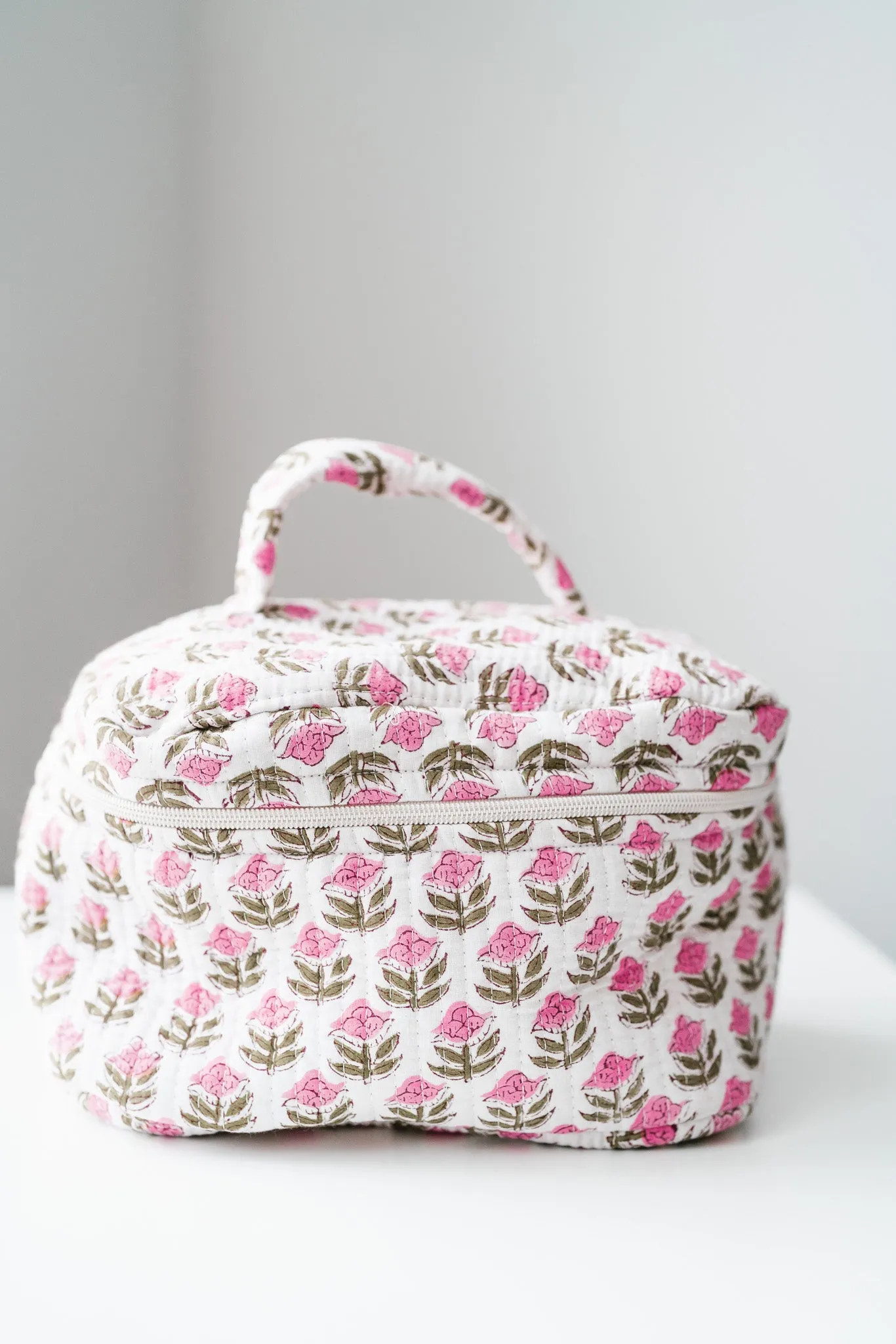 Oksana Patchwork Make Up Bag - White