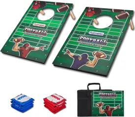 Portable Cornhole Board Set 2x1.3ft | 24"x16": Cornhole Set Outdoor Backyard Corn Hole Toss Game for Party Beach | 2 Foldable Wooden Corn Hole Boards, 8 Bean Bags, 1 Carrying Bag