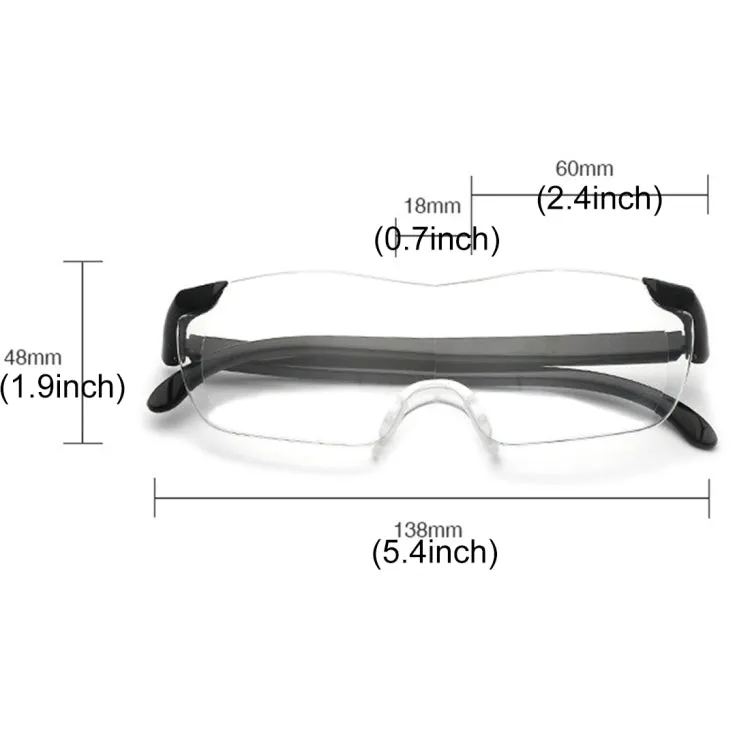 Presbyopic Glasses, Ultra Thin High-definition 1.6X Portable Presbyopic Hypermetropic Reading Glasses, 2.50D