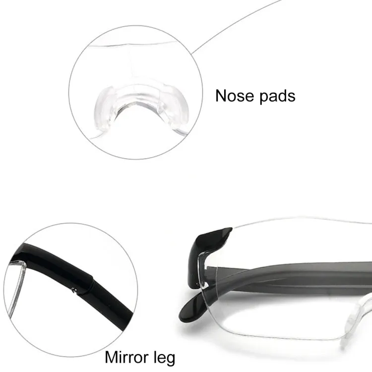 Presbyopic Glasses, Ultra Thin High-definition 1.6X Portable Presbyopic Hypermetropic Reading Glasses, 2.50D