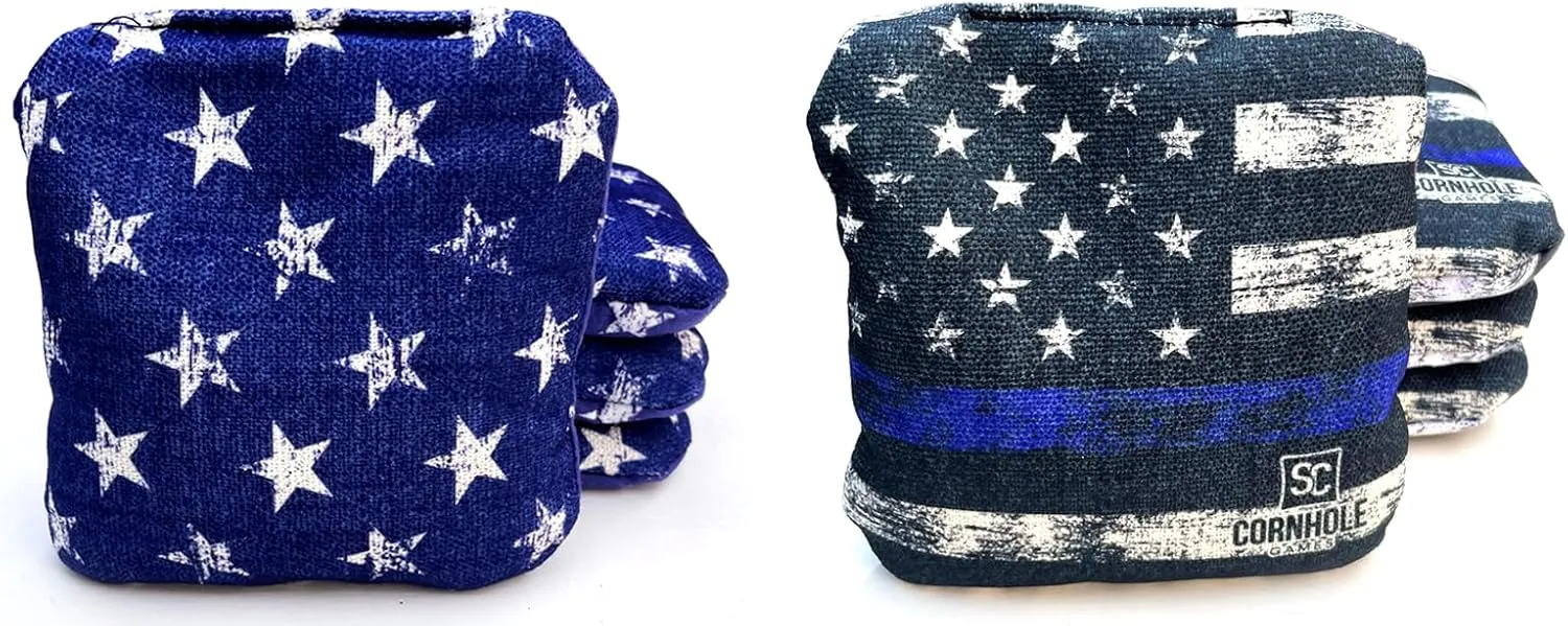Professional Dual Sided Cornhole Bags- 16 oz 6x6 w/Premium Resin Fill - Official Tournament Slide/Stick Pro Bean Bags - Regulation/Approved