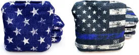 Professional Dual Sided Cornhole Bags- 16 oz 6x6 w/Premium Resin Fill - Official Tournament Slide/Stick Pro Bean Bags - Regulation/Approved