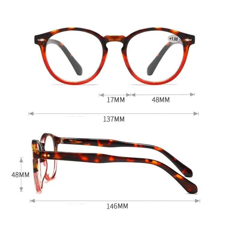 Retro Flexible Durable Portability HD Presbyopic Glasses  200(Red)