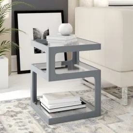 Rossini Triple Level Side Table-Grey
