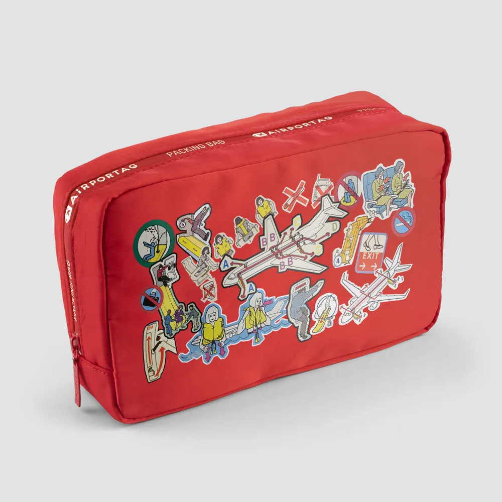 Safety Card Collage - Packing Bag