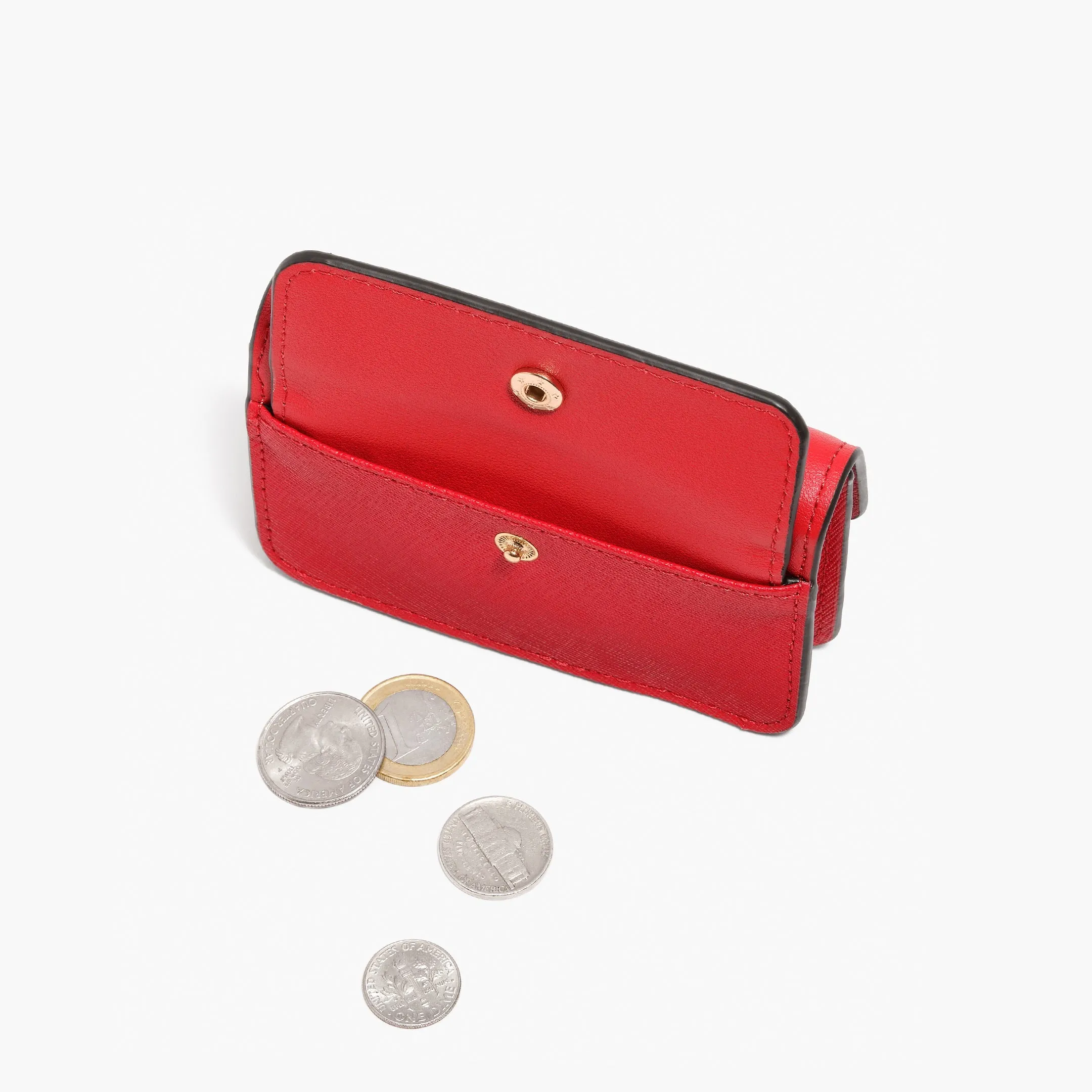 Sherborn Compact Wallet - Saffiano Leather - Red