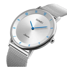 SKMEI Mens Watch, Ultra Thin Design, Stainless Steel, Mesh Strap