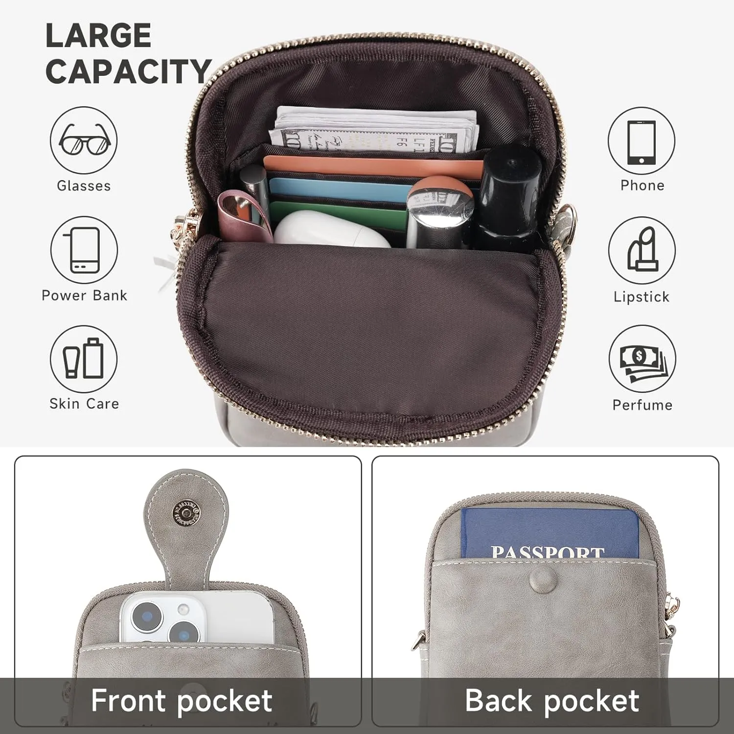 Small Crossbody Bags for Women, Lightweight Mini Cute Cell Phone Purse for Women with Tassel Shining Butterfly