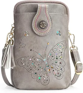 Small Crossbody Bags for Women, Lightweight Mini Cute Cell Phone Purse for Women with Tassel Shining Butterfly Small Crossbody Bags for Women, Lightweight Mini Cute Cell Phone Purse for Women with Tassel Shining Butterfly