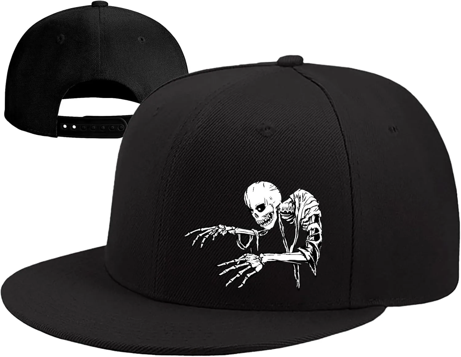 Snapback Hats for Men Flat Bill Brim Hats for Men Black Fitted hat Mens Baseball Caps