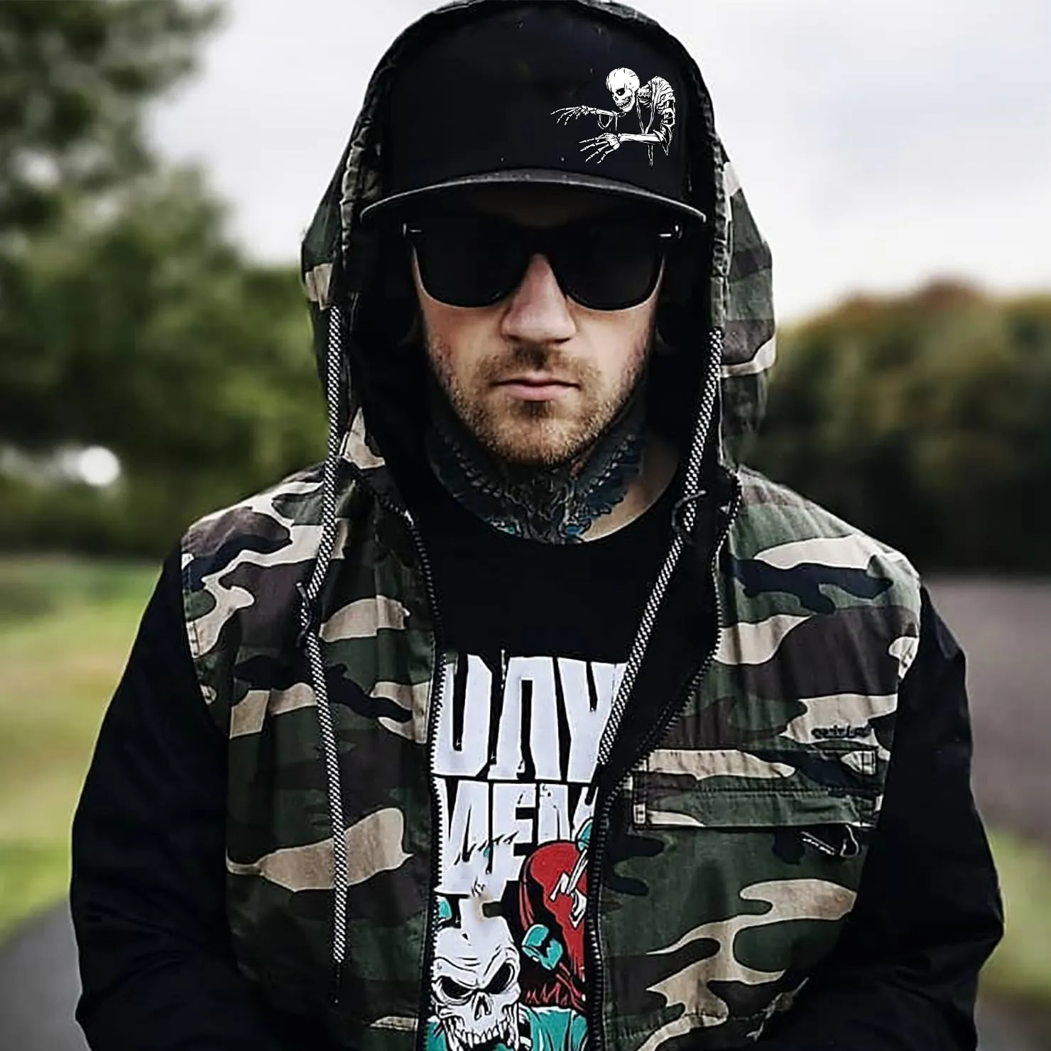Snapback Hats for Men Flat Bill Brim Hats for Men Black Fitted hat Mens Baseball Caps