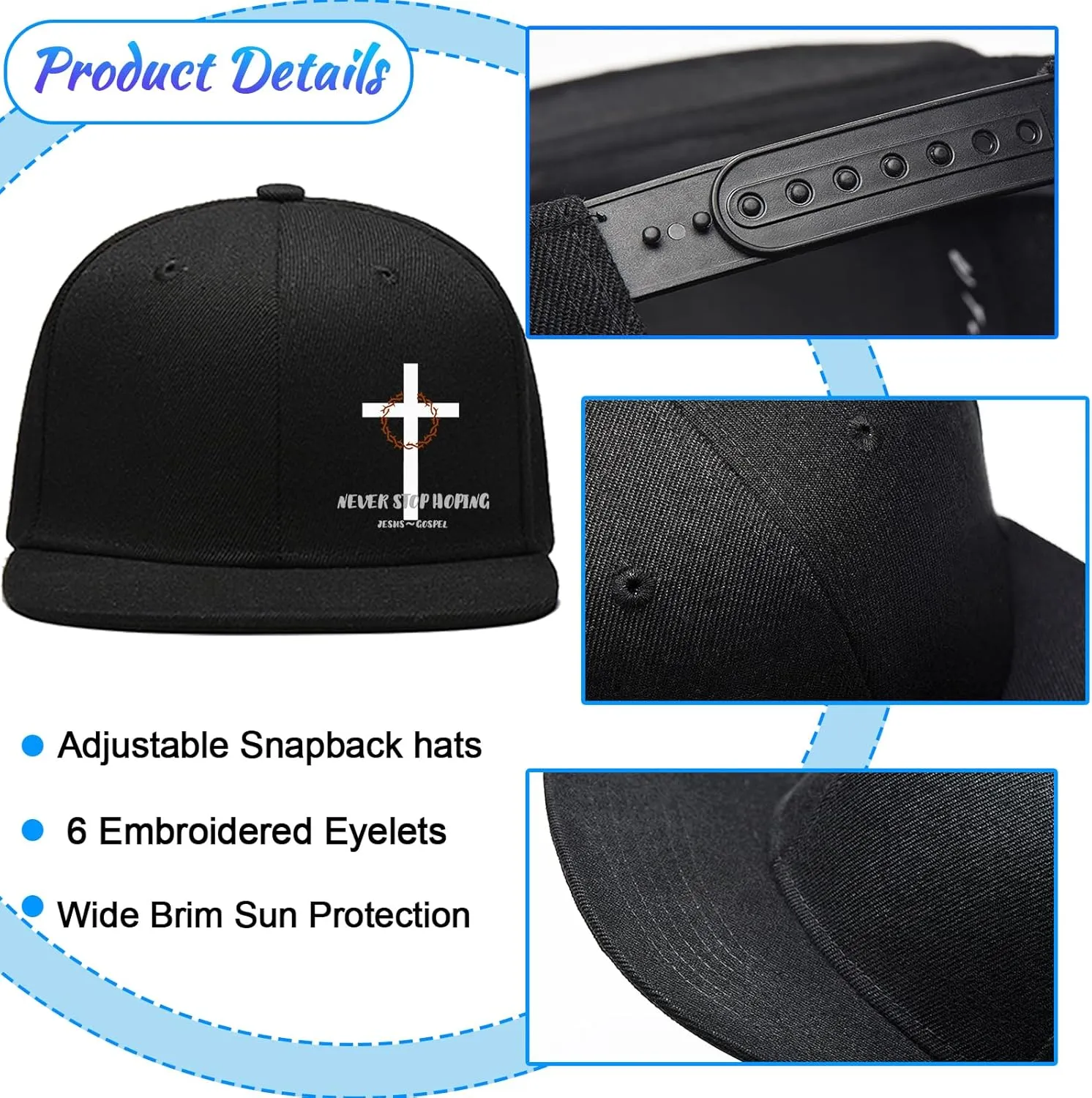 Snapback Hats for Men Flat Bill Brim Hats for Men Skeleton Skull Fitted Hat for Mens Black Baseball Hat Hip Hop 