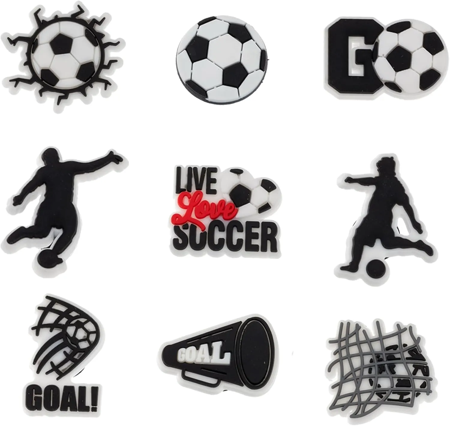 Sports Shoe Charms for Clog Wristband Bracelet Decoration Soccer Basketball Baseball Football Hockey Gymnastis Boxing Pins Accessories Shoe Charm for Men Women