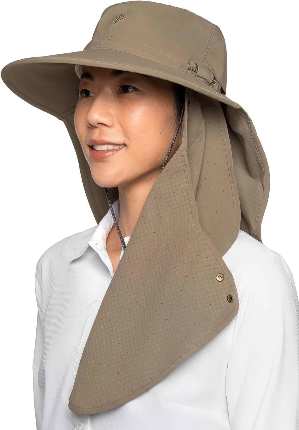 Sun Hat with Fold-Away Neck Drape & Clip-On Face Mask- UPF50  Sun Protection - Ideal for Fishing - Stevie - Unisex (One Size)