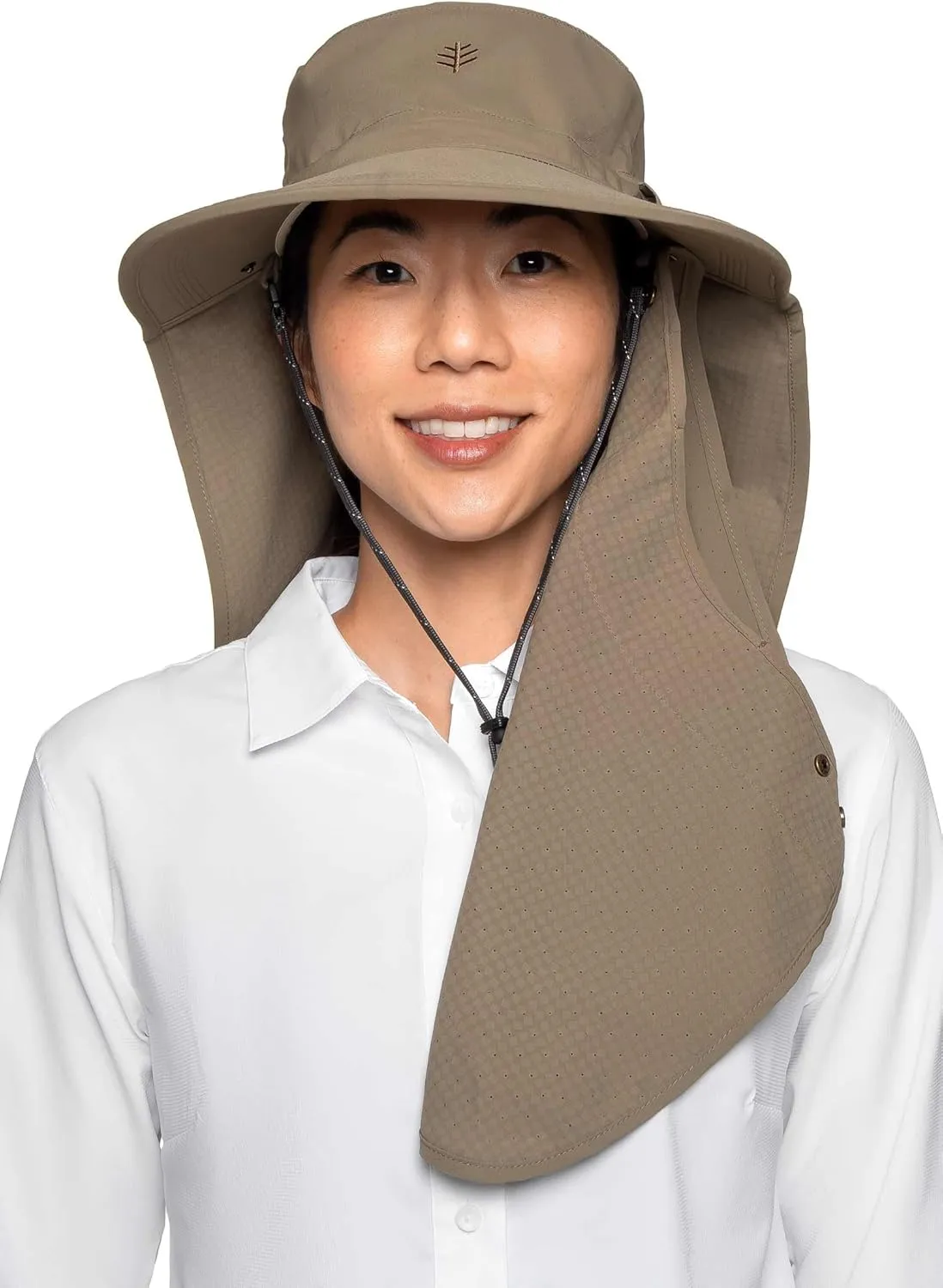 Sun Hat with Fold-Away Neck Drape & Clip-On Face Mask- UPF50  Sun Protection - Ideal for Fishing - Stevie - Unisex (One Size)