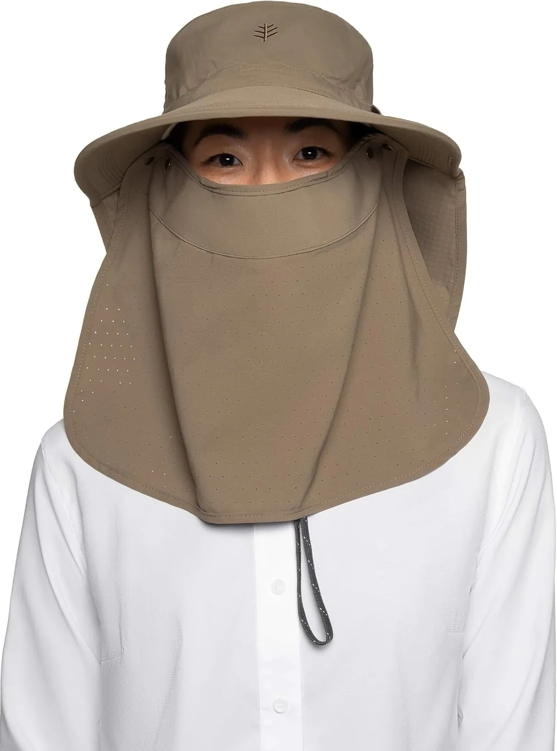 Sun Hat with Fold-Away Neck Drape & Clip-On Face Mask- UPF50  Sun Protection - Ideal for Fishing - Stevie - Unisex (One Size)