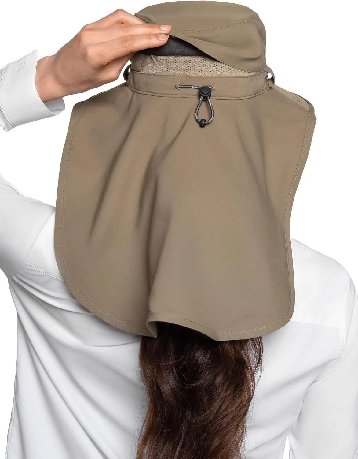 Sun Hat with Fold-Away Neck Drape & Clip-On Face Mask- UPF50  Sun Protection - Ideal for Fishing - Stevie - Unisex (One Size)