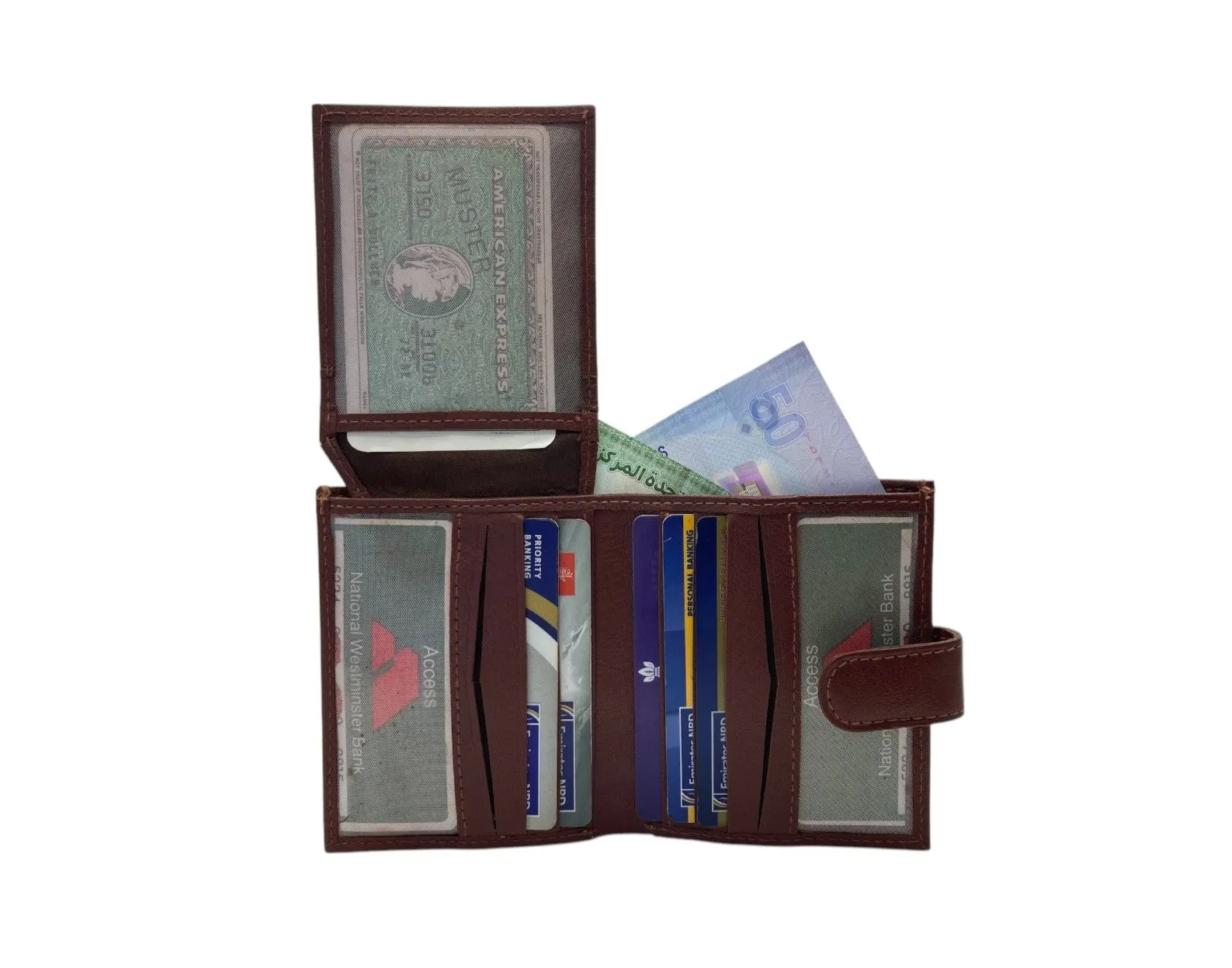 Top Grain Slim & Compact Leather  Billfold Wallet # 981C [LOOP]