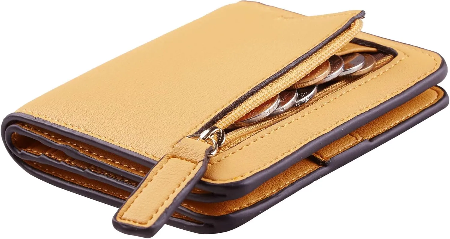 Toughergun Wallet Women Rfid Blocking Small Compact Bifold Luxury Leather Pocket Wallet Ladies Mini Purse with ID Window