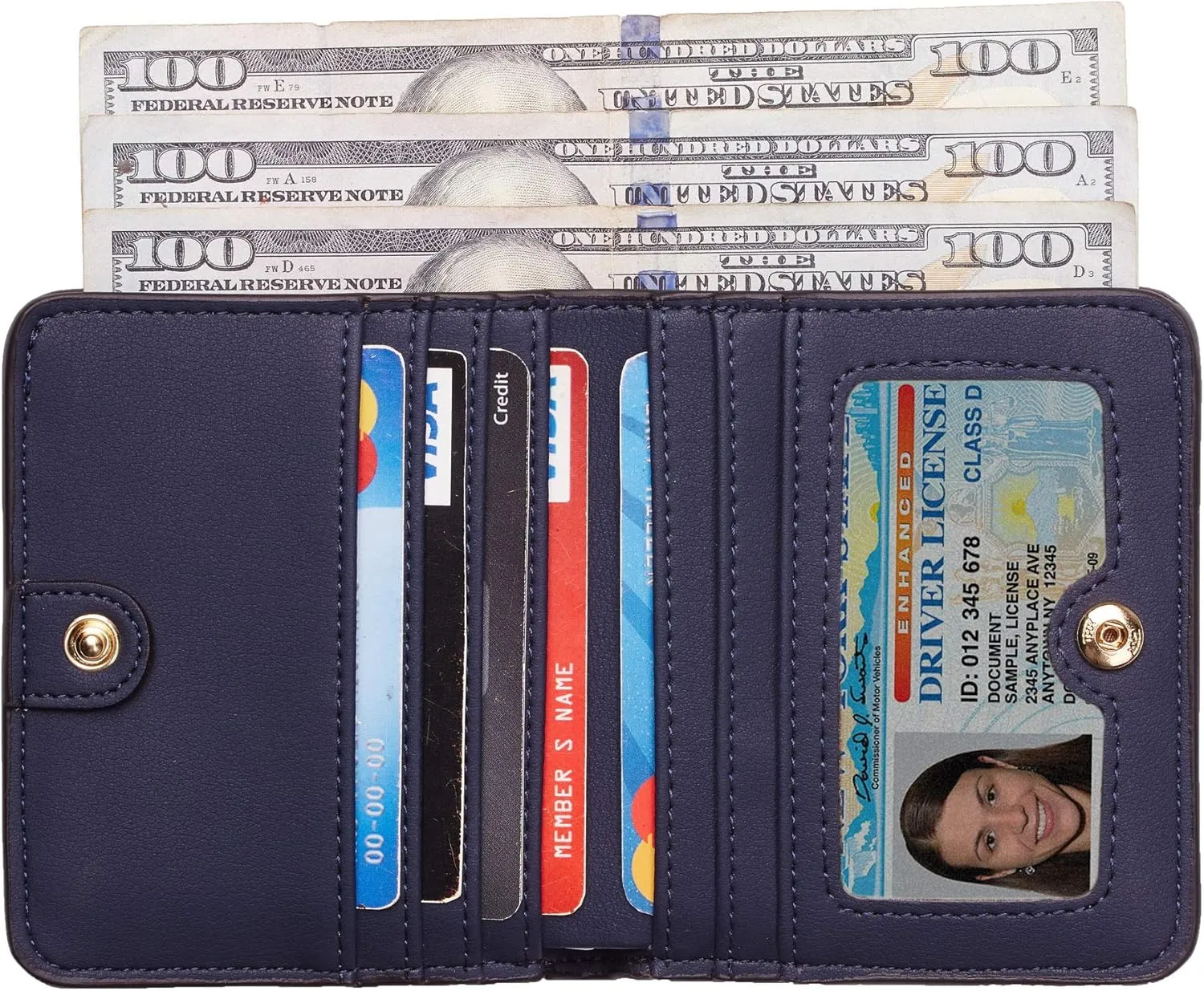 Toughergun Wallet Women Rfid Blocking Small Compact Bifold Luxury Leather Pocket Wallet Ladies Mini Purse with ID Window