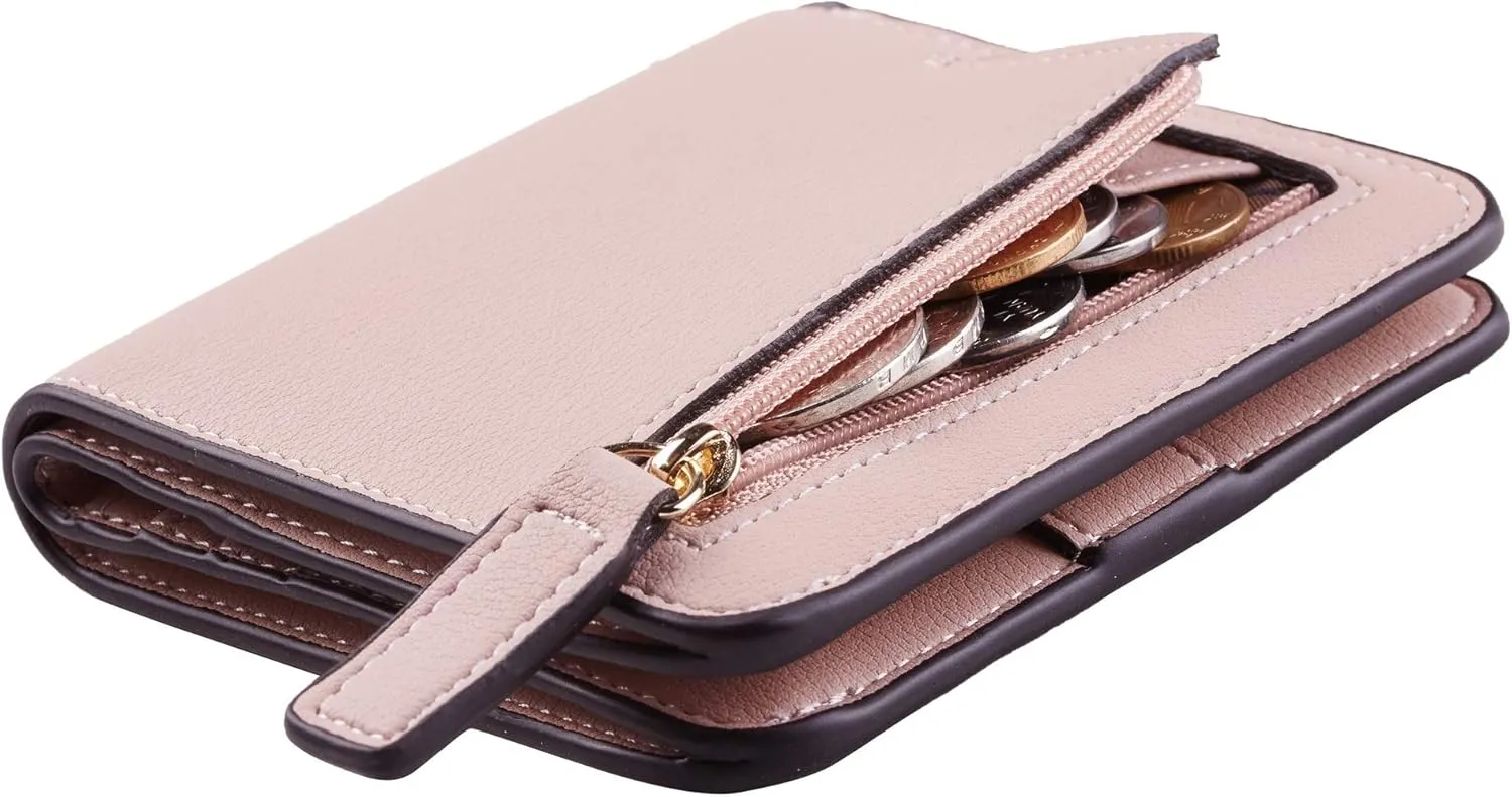 Toughergun Wallet Women Rfid Blocking Small Compact Bifold Luxury Leather Pocket Wallet Ladies Mini Purse with ID Window