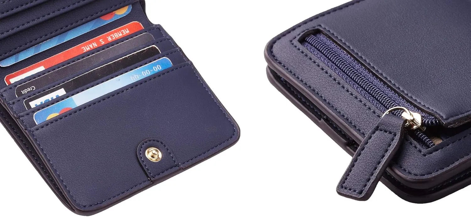 Toughergun Wallet Women Rfid Blocking Small Compact Bifold Luxury Leather Pocket Wallet Ladies Mini Purse with ID Window