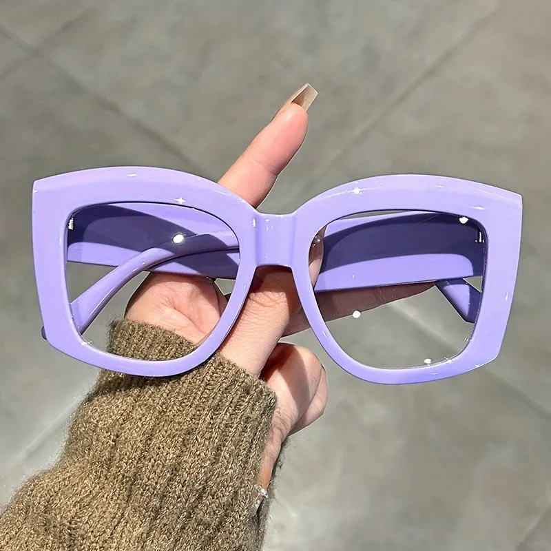 Trendy Oversized Cat Eye Glasses - Y2K Fashion, Anti-Glare, Perfect for Vacation, Beach Party, and Outdoor Activities