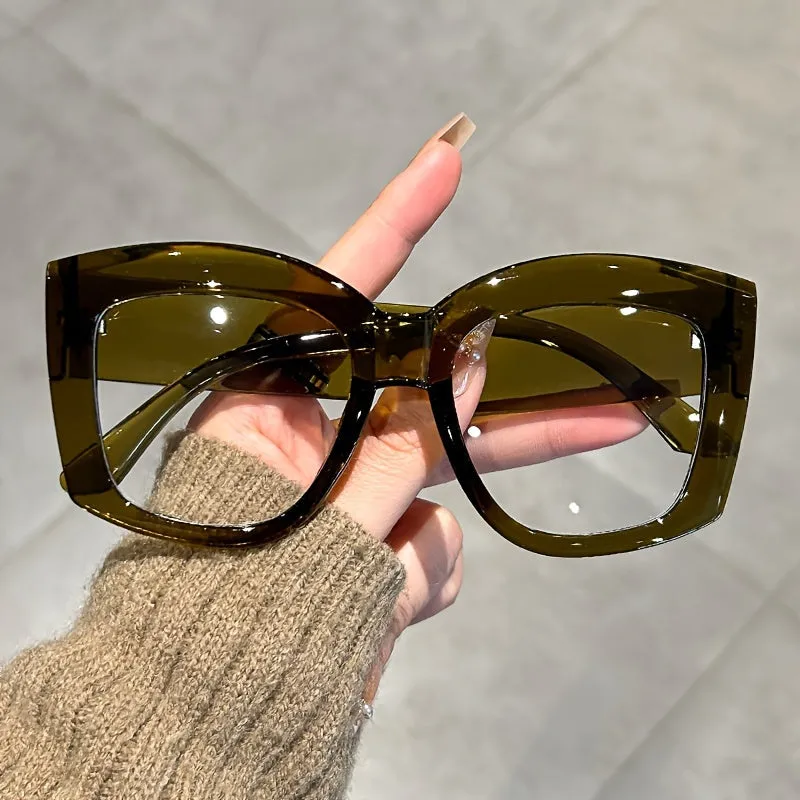 Trendy Oversized Cat Eye Glasses - Y2K Fashion, Anti-Glare, Perfect for Vacation, Beach Party, and Outdoor Activities