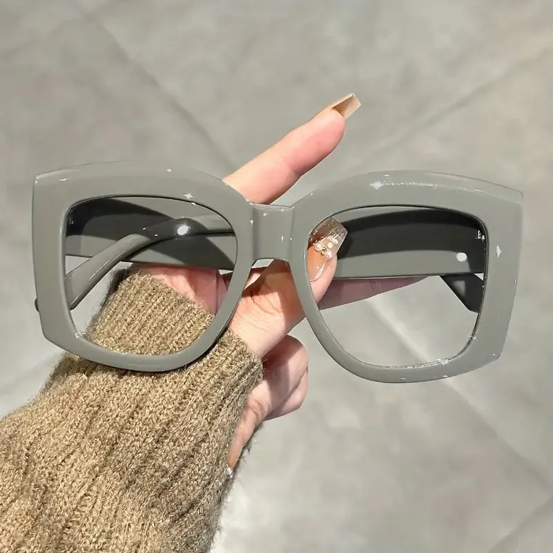 Trendy Oversized Cat Eye Glasses - Y2K Fashion, Anti-Glare, Perfect for Vacation, Beach Party, and Outdoor Activities
