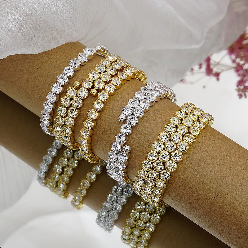 Wholesale Entangled Fashion Trendy Rhinestones Bracelet