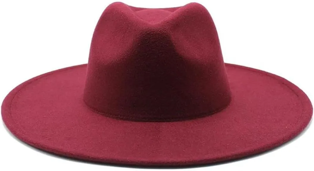 Winter Wool Solid Classic Fedoras Cap Men Women Panama Jazz Hat Wide Brim Big Fedoras Womens Hats with Brim
